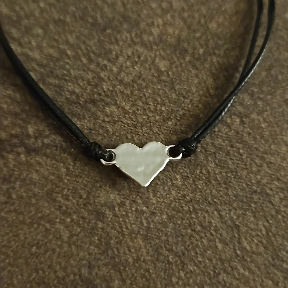 3/$30 Dainty Black Macrame Heart Adjustable Tennis Bracelet - Picture 6 of 7